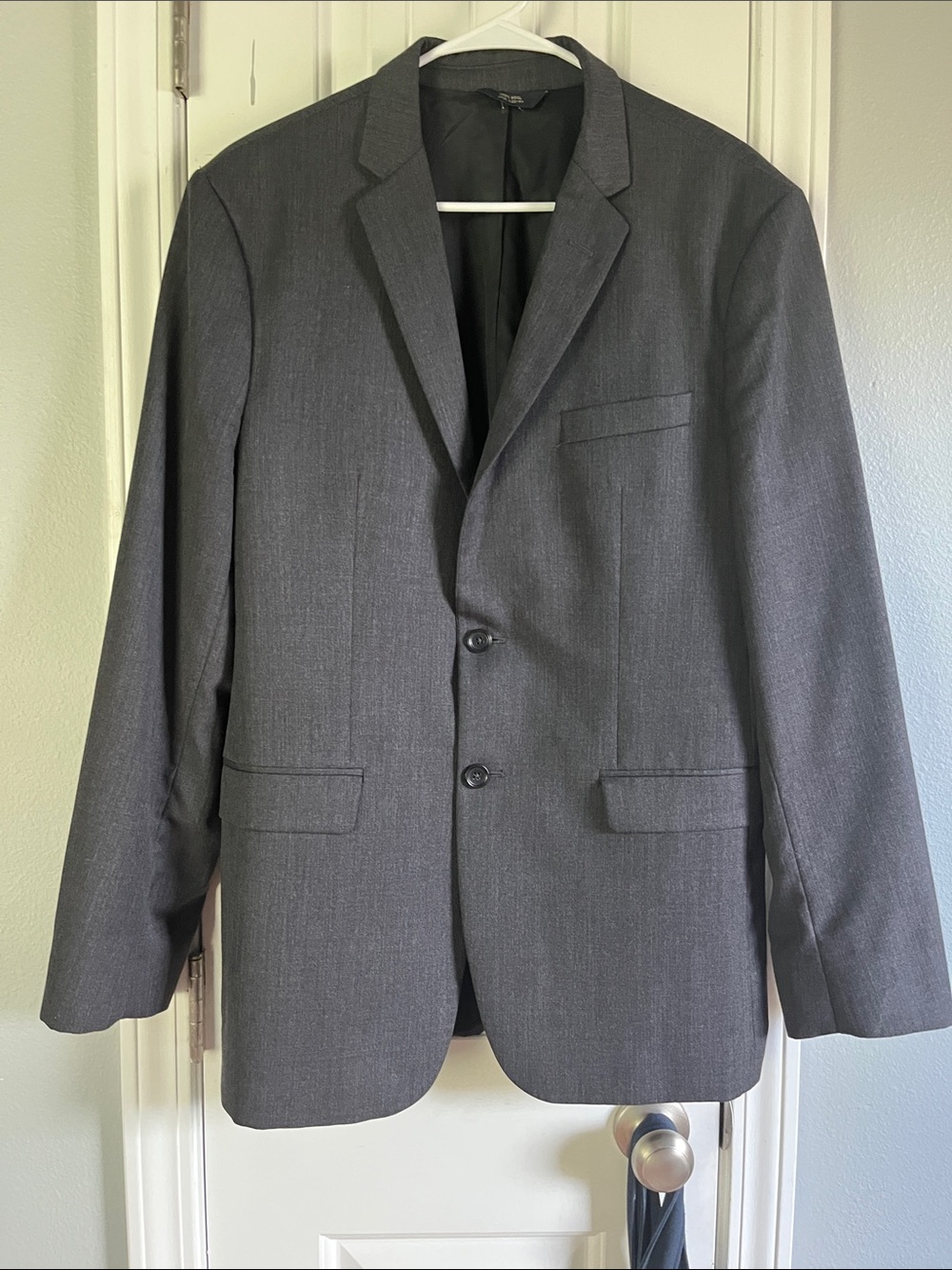 Wool Banana Republic Dark Charcoal Two-Button Blazer